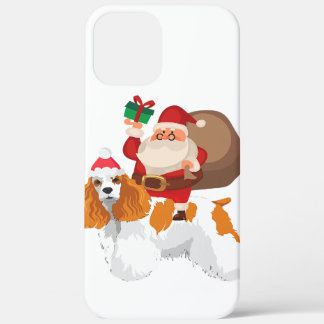 Cute Santa Riding Cocker Spaniel Dog Christmas  iPhone 12 Pro Max Case