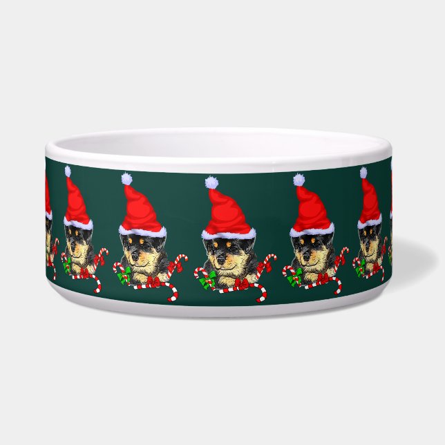 Cute Santa Rottweiler Christmas  (Front)