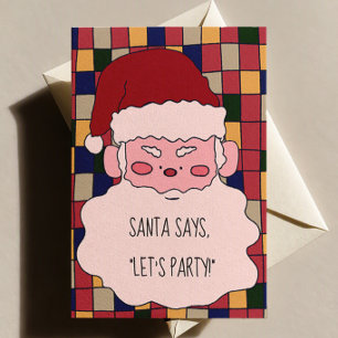 Cute Santa Says, Let’s Party! Christmas Party  Invitation