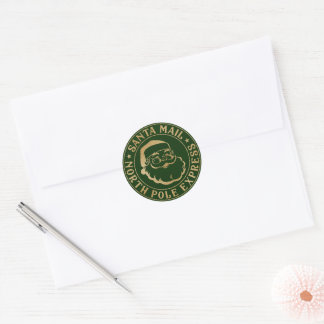 Cute Santa Seal North Pole Approved Label