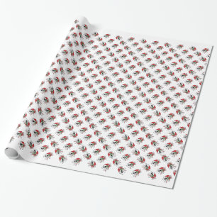 Cute Santa Skull Wrapping Paper