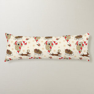 Cute Santa Sloth Happy Holidays Body Cushion