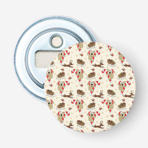 Cute Santa Sloth Happy Holidays Bottle Opener