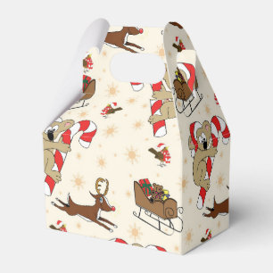 Cute Santa Sloth Happy Holidays Favour Box