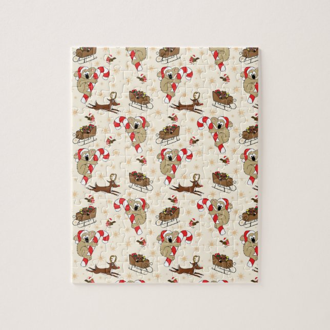 Cute Santa Sloth Happy Holidays Jigsaw Puzzle (Vertical)