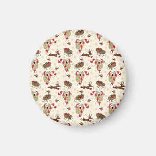 Cute Santa Sloth Happy Holidays Magnet