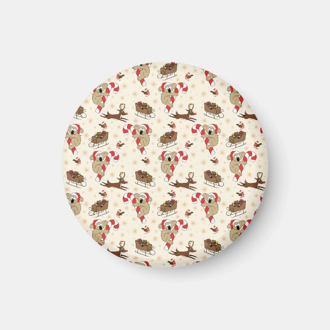 Cute Santa Sloth Happy Holidays Magnet (Front)