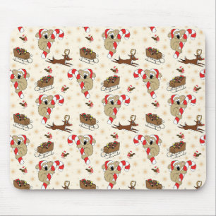 Cute Santa Sloth Happy Holidays Mouse Pad