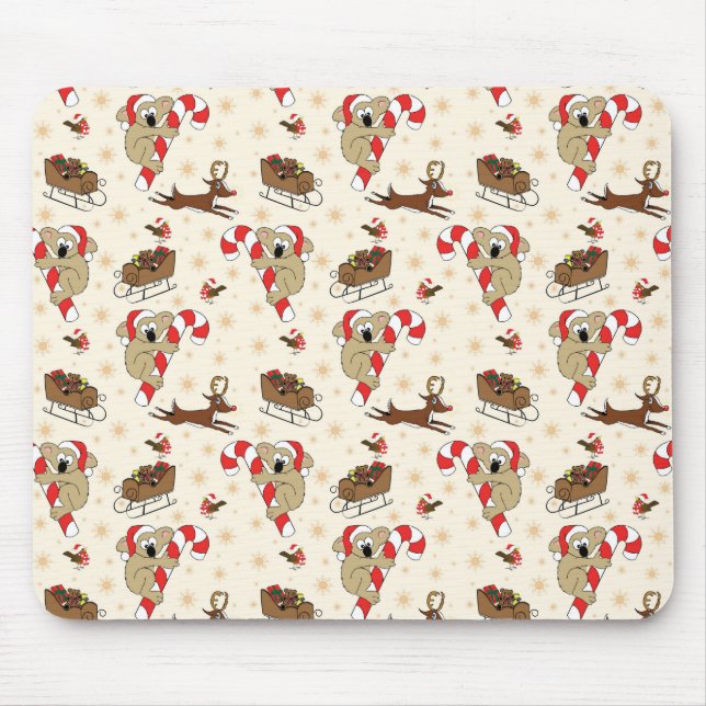 Cute Santa Sloth Happy Holidays Mouse Pad (Front)