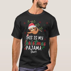 Cute Santa Sloth This Is My Christmas Pajama T-Shirt