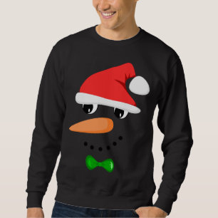 Cute Santa Snowman Face Funny Christmas Snowman Co Sweatshirt