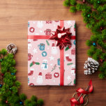 Cute Santa Snowman Stars Pink Pattern Christmas Wrapping Paper<br><div class="desc">Christmas wrapping paper for kids with a pattern of snowmen,  Santas,  steaming cups of cocoa,  snowflakes,  stars,  hearts,  pine needles,  berry twigs,  gifts and more in a cute style against light pink.</div>