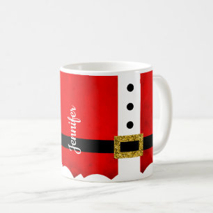 Cute Santa Suit Personalised Christmas Mug