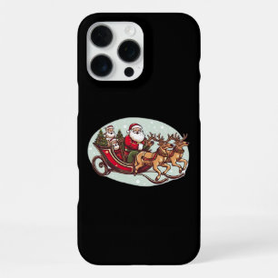Cute Santa Travelling with Train pulled by the rei iPhone 16 Pro Max Case
