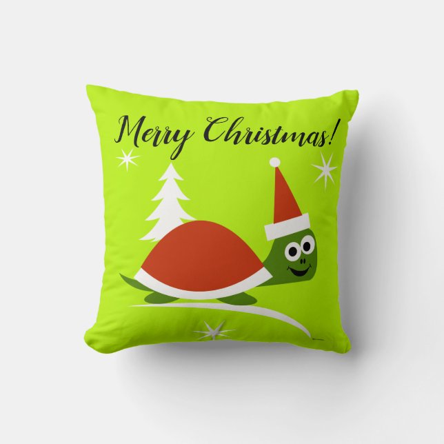Cute Santa Turtle Merry Christmas   Cushion (Front)