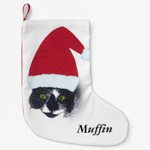 Cute Santa Tuxedo Cat Christmas Stockings