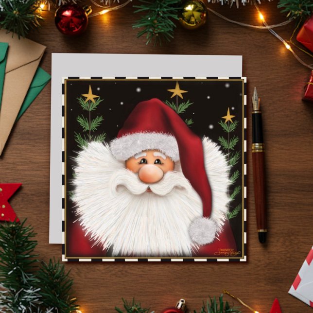 Cute Santa Whimsical Inspirivity Holiday Card (Creator Uploaded)