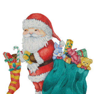 Cute santa with wrapped toys christmas wrapping paper