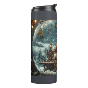 Cute Santa Workshop Design Thermal Tumbler