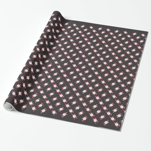 Cute Santa Wrapping Paper (Unrolled)