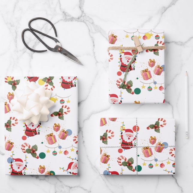 Cute santa   wrapping paper sheet (Front)