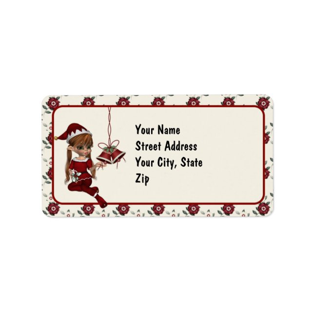 Cute Santa's Elf Christmas Address Labels (Front)