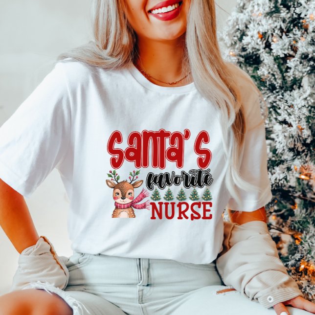 Cute Santa's Favourite Nurse  T-Shirt (Creator Uploaded)