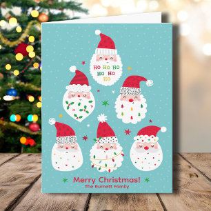 Cute Santas with Festive Beards Holiday Card