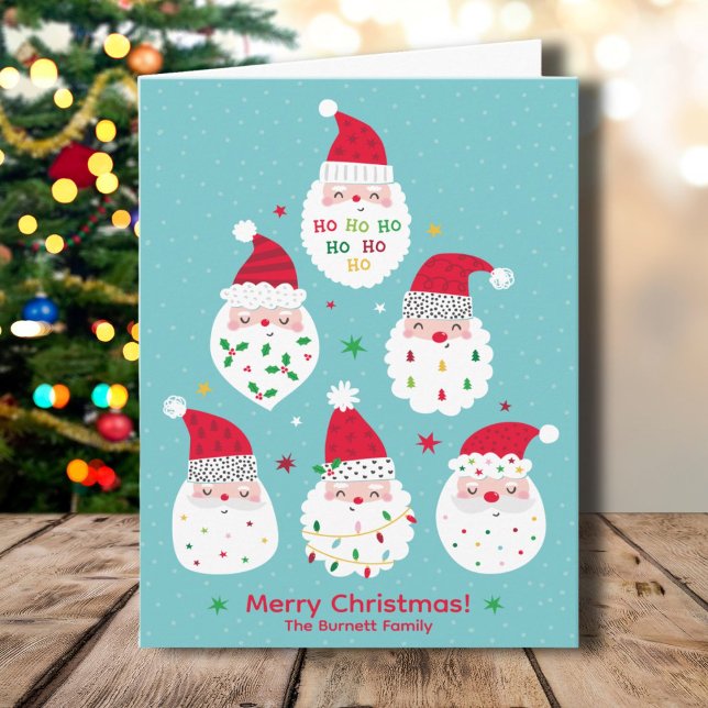 Cute Santas with Festive Beards Holiday Card (Creator Uploaded)