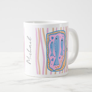Cute Sardine Art Large Coffee Mug