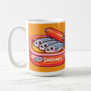 Cute Sardines Can Pink Orange Coffee Mug