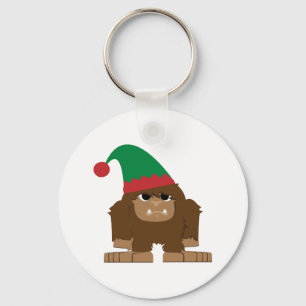 Cute Sasquatch Christmas Elf Key Ring