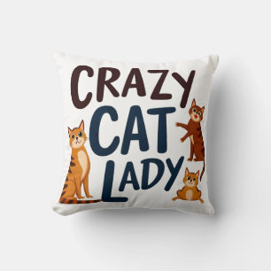Cute Sassy Cats for Cat Lovers Home Decor Cushion
