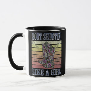 Cute Sassy Cowgirl Boot Skootin' Like A Girl Mug
