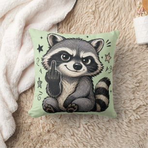 Cute Sassy Racoon Showing Attitude Cushion