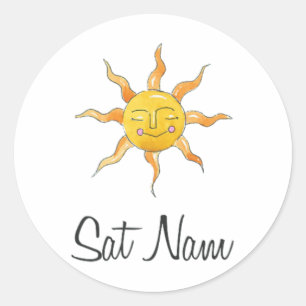 Cute Sat Nam Mantra Kundalini Yoga Lover Gift  Classic Round Sticker