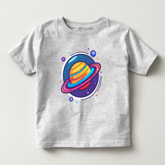 Cute Saturn Planet Baby T-Shirt – Colourful Space