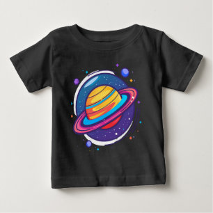 Cute Saturn Planet Baby T-Shirt – Colourful Space