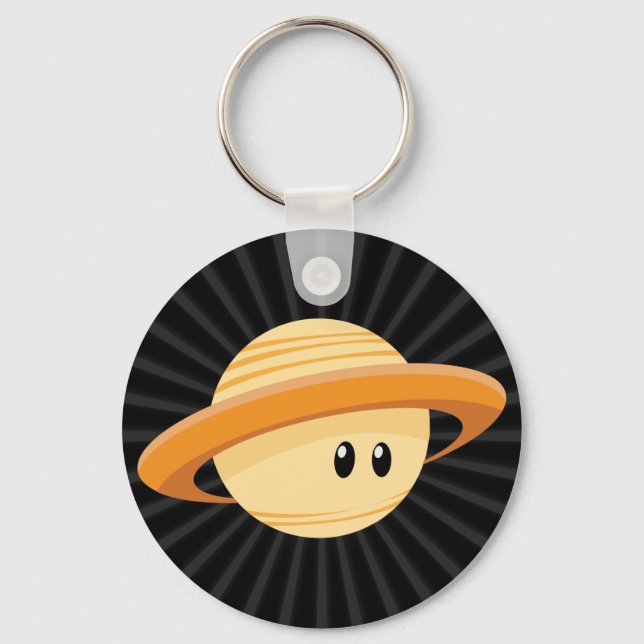 Cute Saturn Planet Key Ring (Front)