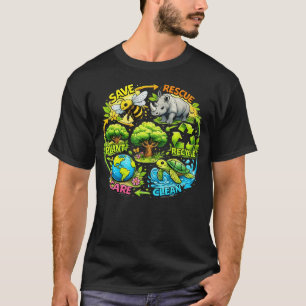 Cute Save Bees Rescue Animals Recycle Plastic T-Shirt
