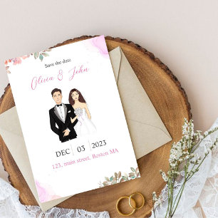 cute, save the date, Flat Save The Date Card