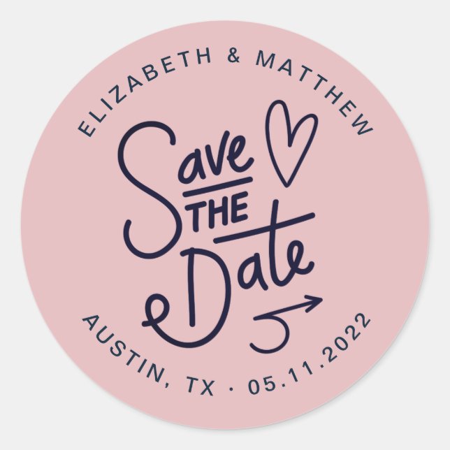 cute save the date monogram sticker (Front)
