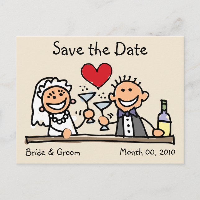 Cute Save the Date Postcards (Front)
