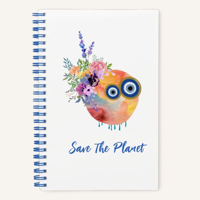 Cute Save The Planet Collection Notebook (Front)