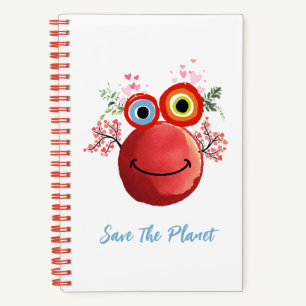 Cute Save The Planet Collection Spiral Notebook
