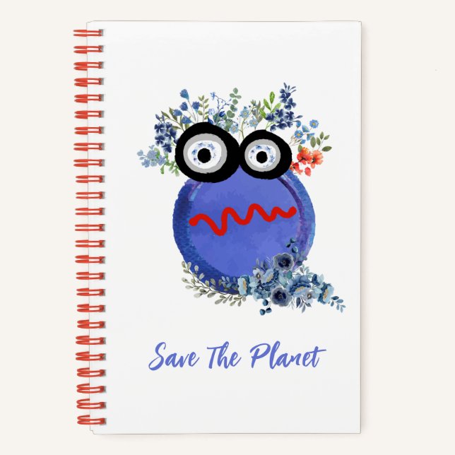 Cute Save The Planet Collection Spiral Notebook (Front)