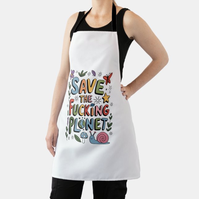 Cute Save the Planet Environmental Ecowarrier  Apron (Insitu)