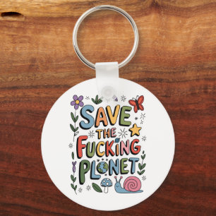 Cute Save the Planet Environmental Ecowarrier Key Ring