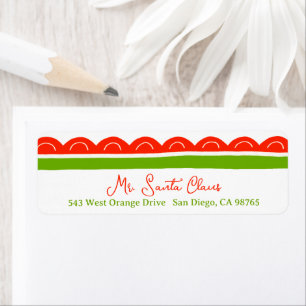 Cute Scalloped Christmas CUSTOM Return Address Return Address Label