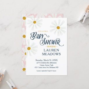 Cute Scandi Daisy Baby Shower Invitation